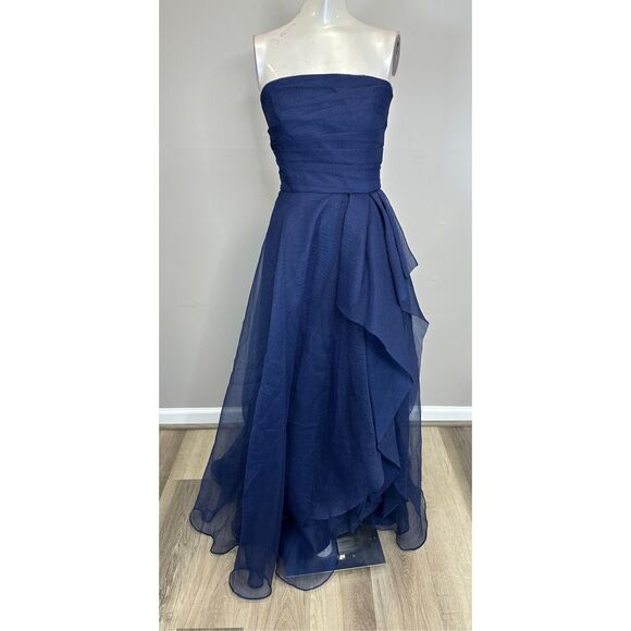 Theia Teresa Strapless Draped Gown Size 10 $795 - Picture 5 of 10